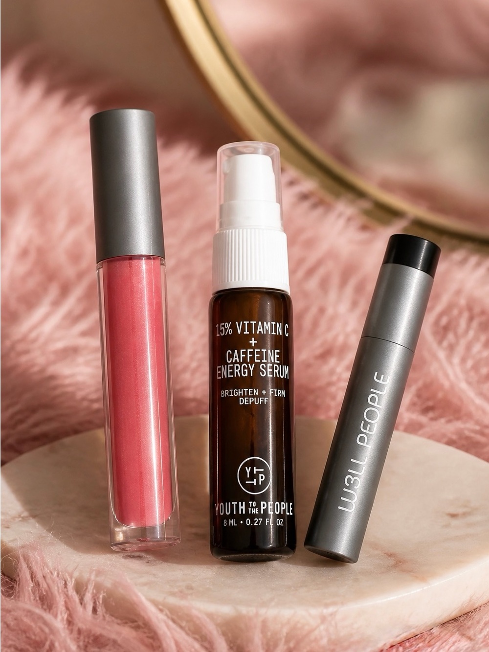 Well people bundle Caffeine Energy Serum with Pink Lip Gloss